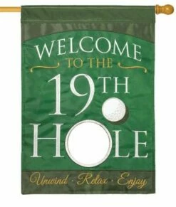 19th Hole Double Applique House Flag -Flag Sales 2024 19th hole double applique house flag