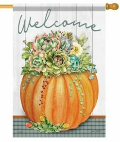 Fall Succulents House Flag