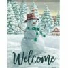 Happy Snowman House Flag -Flag Sales 2024 Happy Snowman House Flag