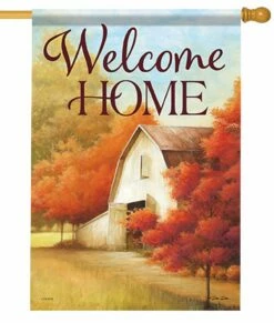 Late Autumn Farm House Flag