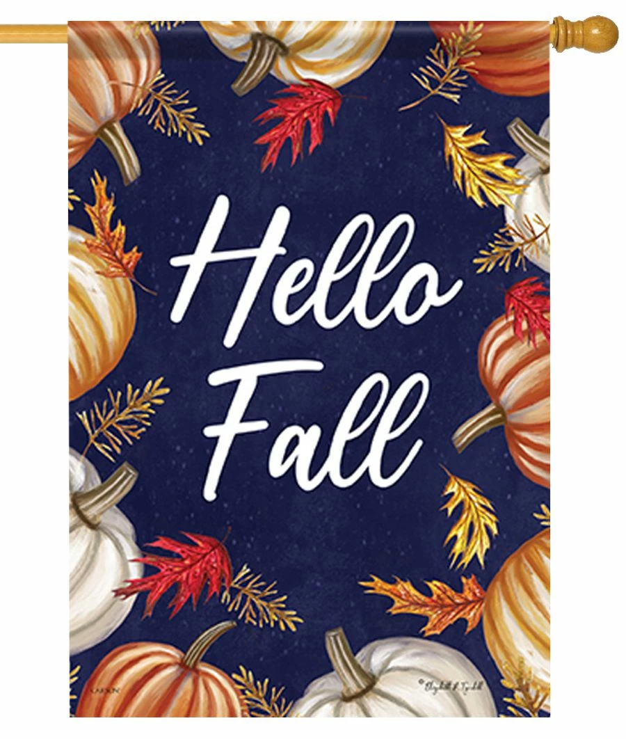 Pumpkin Frame House Flag 3 Pumpkin Frame House Flag