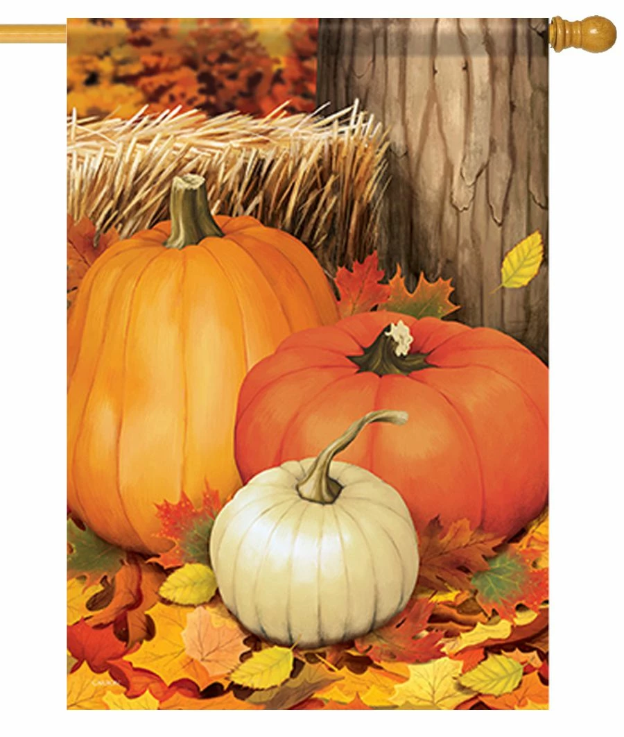 Pumpkins House Flag 3 Pumpkins House Flag