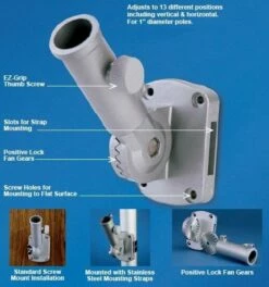 Adjustable 1 Inch Aluminum Bracket White