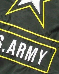 Army Star Black Double Sided 3×5 Flag – Embroidered Nylon