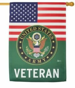 Army Veteran Sublimated House Flag