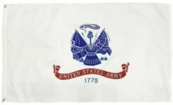 Army White Double Sided 3×5 Flag Embroidered Nylon