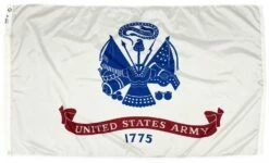 Army White Nylon Flags – Made In USA