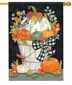 Autumn Bucket House Flag