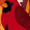 Autumn Cardinal Applique House Flag