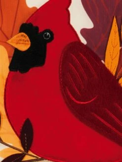 Autumn Cardinal Applique House Flag