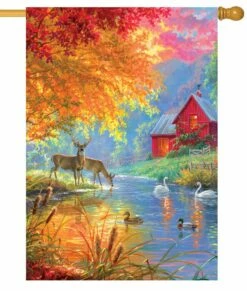 Autumn Wildlife House Flag