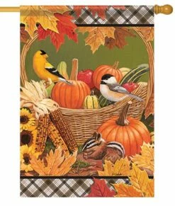 Basket Of Autumn House Flag