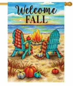 Beach Bonfire House Flag