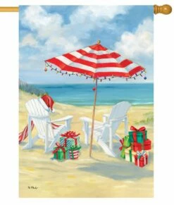 Beachy Christmas House Flag
