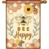 Bee Happy House Flag -Flag Sales 2024 bee happy house flag