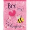 Bee My Valentine Double Applique House Flag -Flag Sales 2024 bee my valentine double applique house flag