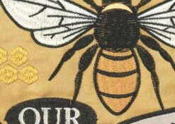 Bee Our Guest Double Applique House Flag -Flag Sales 2024 bee our guest double applique house flag detail 2
