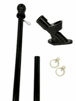 Black 5ft Spinning Aluminum Flagpole Kit -Flag Sales 2024 black 5ft spinning aluminum flagpole kit