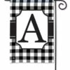 Black And White Check Monogram A Garden Flag -Flag Sales 2024 black and white check monogram a garden flag
