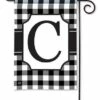 Black And White Check Monogram C Garden Flag -Flag Sales 2024 black and white check monogram c garden flag