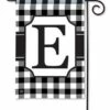 Black And White Check Monogram E Garden Flag -Flag Sales 2024 black and white check monogram e garden flag