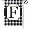 Black And White Check Monogram F Garden Flag -Flag Sales 2024 black and white check monogram f garden flag