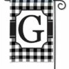 Black And White Check Monogram G Garden Flag