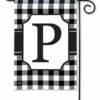 Black And White Check Monogram P Garden Flag -Flag Sales 2024 black and white check monogram p garden flag