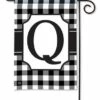 Black And White Check Monogram Q Garden Flag -Flag Sales 2024 black and white check monogram q garden flag