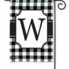 Black And White Check Monogram W Garden Flag -Flag Sales 2024 black and white check monogram w garden flag