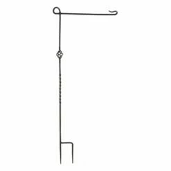 Black Cast Steel Garden Flagpole