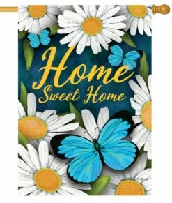 Blue Butterflies House Flag