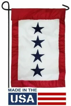 Blue Service Four Star Applique Garden Flag