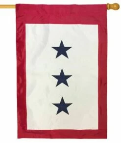 Blue Service Three Star Applique House Flag -Flag Sales 2024 blue service three star applique house flag