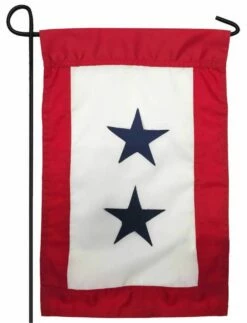Blue Service Two Star Applique Garden Flag