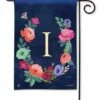 Boho Flowers Monogram I Garden Flag