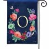 Boho Flowers Monogram O Garden Flag