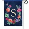 Boho Flowers Monogram S Garden Flag