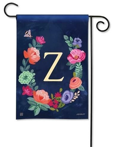 Boho Flowers Monogram Z Garden Flag 3 Boho Flowers Monogram Z Garden Flag