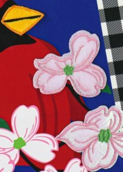 Buffalo Check Cardinal Applique House Flag