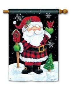 Buffalo Check Santa Claus House Flag