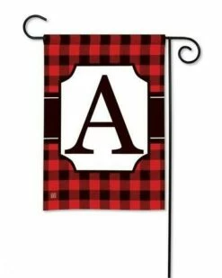 Buffalo Plaid Monogram A Garden Flag