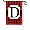 Buffalo Plaid Monogram D Garden Flag