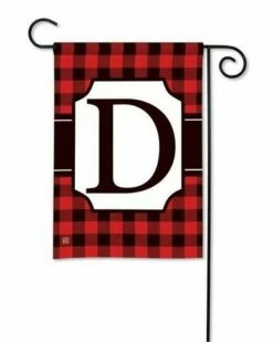 Buffalo Plaid Monogram D Garden Flag