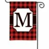 Buffalo Plaid Monogram M Garden Flag