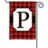 Buffalo Plaid Monogram P Garden Flag