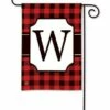 Buffalo Plaid Monogram W Garden Flag