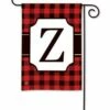 Buffalo Plaid Monogram Z Garden Flag