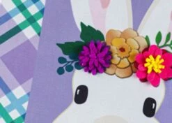 Bunny Patterned Border Applique House Flag