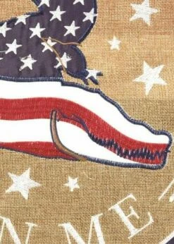Burlap Alligator Don’t Tread On Me Double Applique Garden Flag -Flag Sales 2024 burlap alligator dont tread on me double applique garden flag detail 1